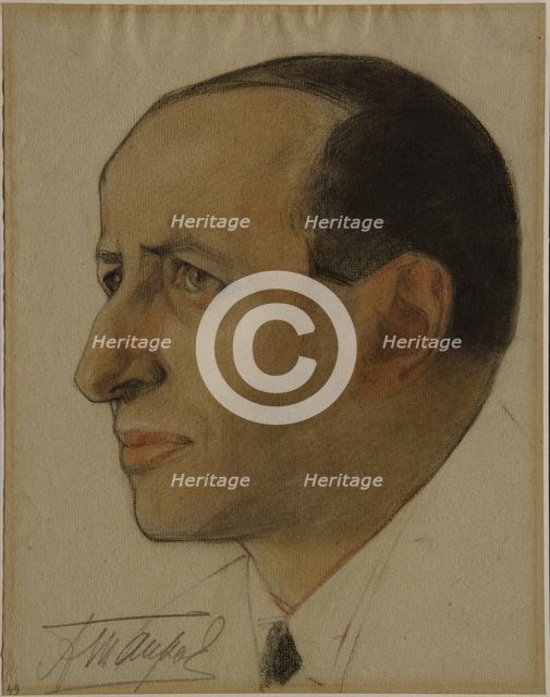 Portrait of the regisseur Alexander Tairov (1885-1950), Early 1920s. Artist: Andreev, Nikolai Andreevich (1873-1932)
