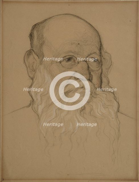 Portrait of the Revolutionary Count Pyotr A. Kropotkin (1842-1921), 1920-1921. Artist: Andreev, Nikolai Andreevich (1873-1932)