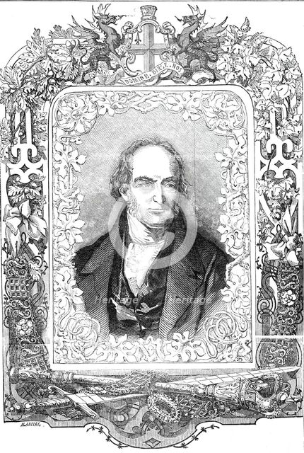 Portrait of the Right Hon. Michael Gibbs, Lord Mayor, 1844. Creator: Henry Anelay.