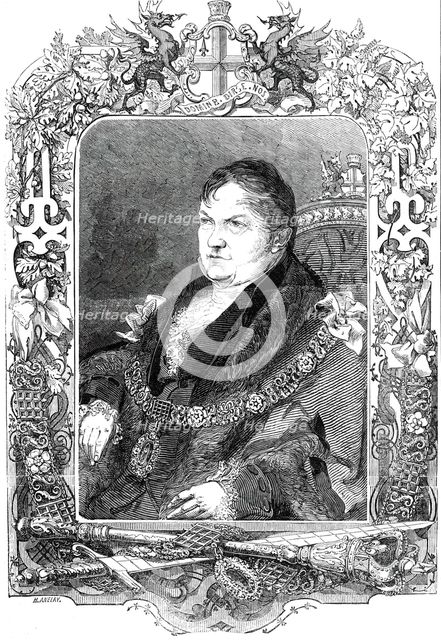 Portrait of the Right Honourable John Johnson, Lord Mayor, 1845. Creator: Henry Anelay.