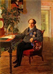 Portrait of the statesman Alexandr Nikolayevich Golitsyn 1840, (1965). Creator: Karl Briullov
