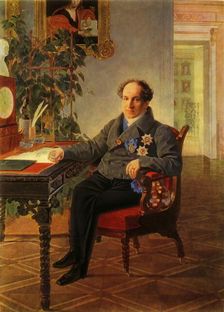 Portrait of the statesman Alexandr Nikolayevich Golitsyn 1840, (1965). Creator: Karl Briullov