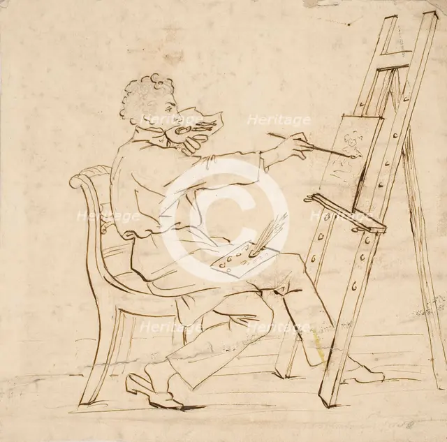 Portrait of the Swedish sculptor Qvarnström. Creator: Robert Wilhelm Ekman.