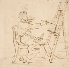 Portrait of the Swedish sculptor Qvarnström. Creator: Robert Wilhelm Ekman