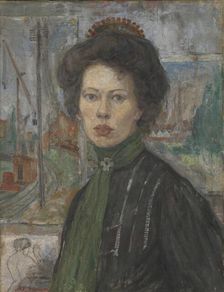 Portrait of the Swedish Painter Tora Holmström, 1907. Creator: Anders C Svarstad