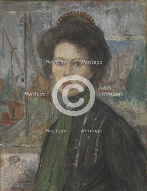 Portrait of the Swedish Painter Tora Holmström, 1907. Creator: Anders C Svarstad.