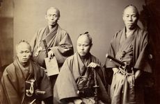 Gallery image of Portrait of the Satsuma Clan Envoys, 1863. Creator: Felice Beato.