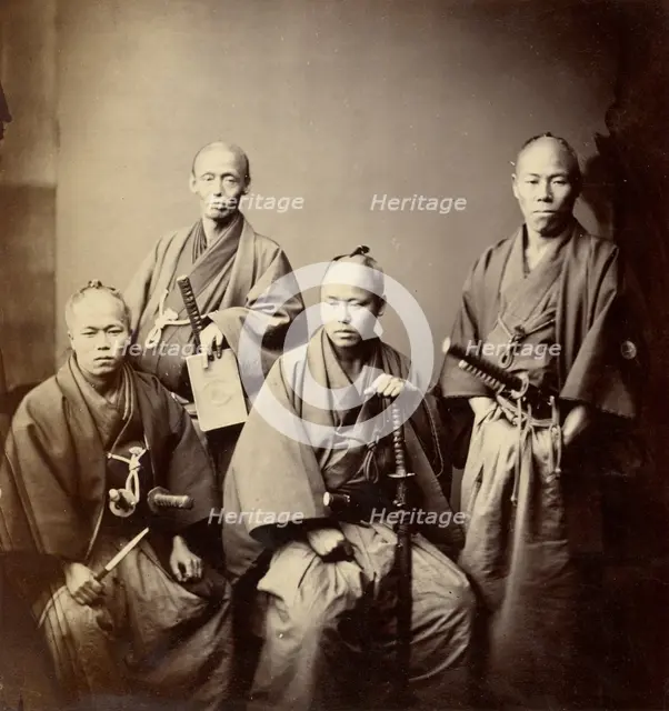 Portrait of the Satsuma Clan Envoys, 1863. Creator: Felice Beato.