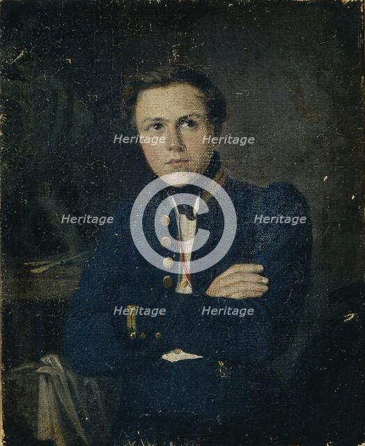 Portrait of the sculptor Alexander Ivanovich Terebenev (1812-1859), 1835. Artist: Skotti, Mikhail Ivanovich (1814-1861)