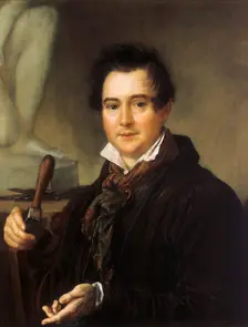 Portrait of the sculptor Ivan P. Vitali (1794-1855), 19th century. Creator: Tropinin, Vasili Andreyevich (1776-1857)