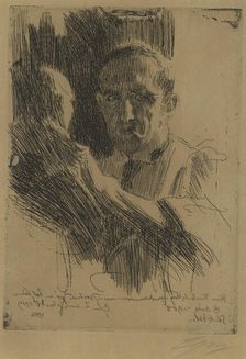Portrait of the sculptor Paolo Troubetzkoy (1866-1938), 1909. Creator: Zorn; Anders Leonard (1860-1920)