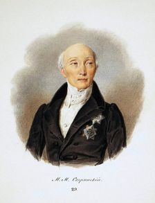Portrait of the Secretary of State and reformers Count Michail Speransky, (1772-1839), 1839. Creator: Reimers, Ivan Ivanovich (1818-1868)