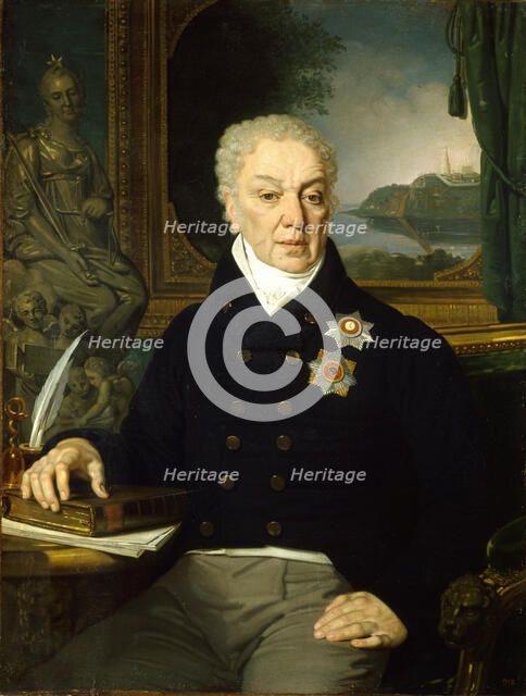 Portrait of the Secretary of State Dmitri Prokofievich Troshchinsky (1754-1829), 1819. Artist: Borovikovsky, Vladimir Lukich (1757-1825)