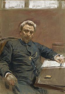 Portrait of the silent film actor Alexander Pavlovich Lensky (1847-1908) , 1890s. Creator: Levitan, Isaak Ilyich (1860-1900)