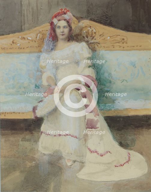 Portrait of the singer Alexandra Panaeva-Kartseva as Tatyana in the opera Eugene Onegin by P. Tchaik