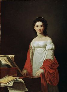 Portrait of the Singer Anna Borunova 1821. Artist: Nicolas de Courteille