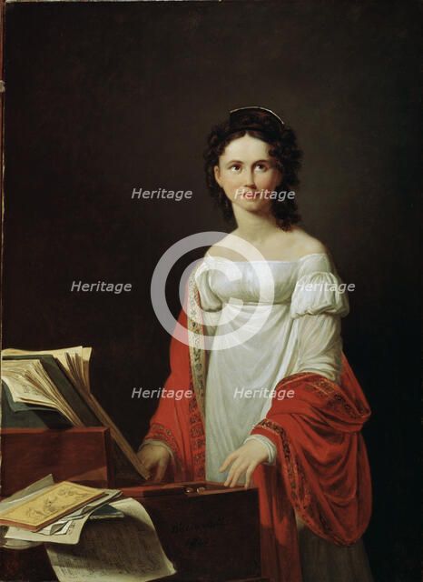 'Portrait of the Singer Anna Borunova', 1821.  Artist: Nicolas de Courteille