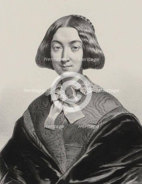 Portrait of the singer and composer Anna Bochkoltz (1815-1879), 1845. Creator: Alophe, Marie-Alexandre Menut (1812-1883).