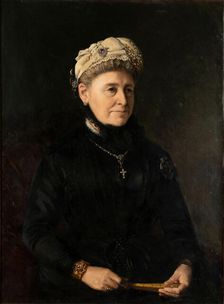 Portrait of the singer and composer Alette Due, née Sibbern (1812-1887), 1885. Creator: Arbo, Peter Nicolai (1831-1892)