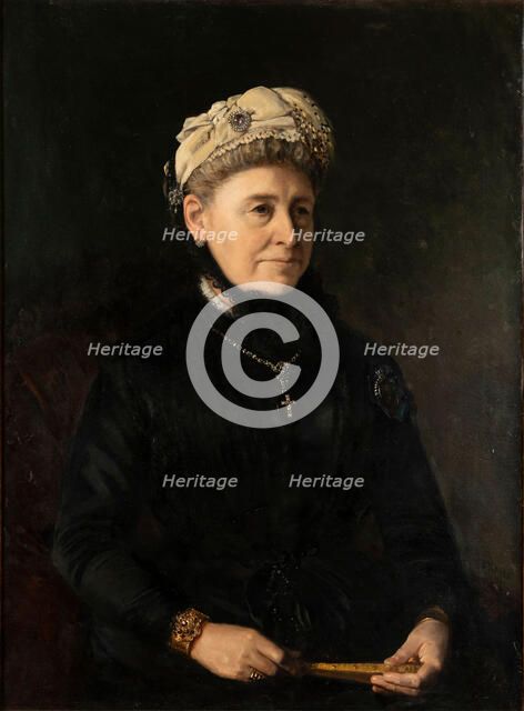 Portrait of the singer and composer Alette Due, née Sibbern (1812-1887), 1885. Creator: Arbo, Peter Nicolai (1831-1892).