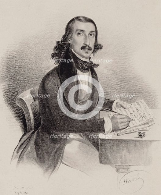 Portrait of the singer and composer Giacinto Marras (1810-1883) , 1840. Creator: Wenzel, Francesco (active 1827-1860).