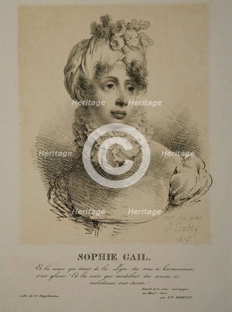 Portrait of the singer and composer Edmée Sophie Gail (1775-1819), 1819.