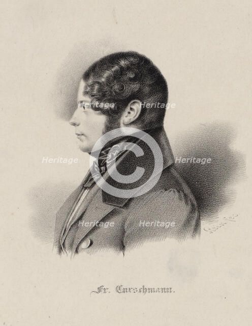 Portrait of the singer and composer Karl Friedrich Curschmann (1805-1841), 1840. Creator: Anonymous.