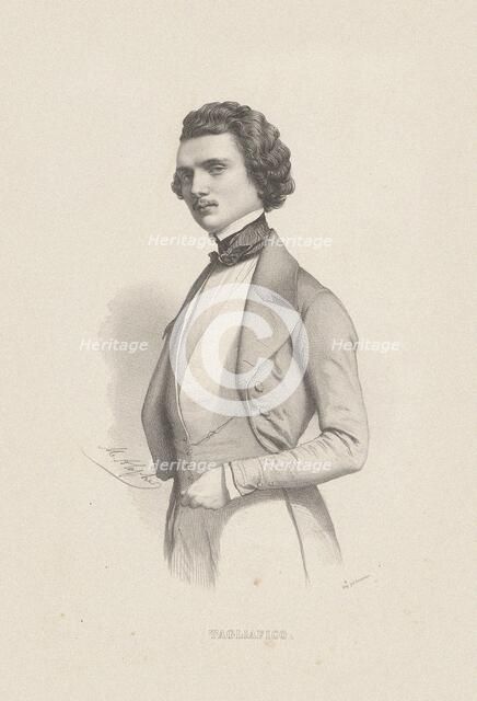 Portrait of the singer and composer Joseph Tagliafico (1821-1900). Creator: Alophe, Marie-Alexandre Menut (1812-1883).