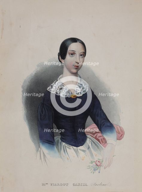 Portrait of the singer and composer Pauline Viardot (1821-1910), 1840s.