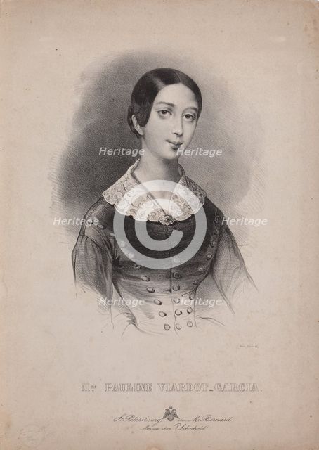 Portrait of the singer and composer Pauline Viardot (1821-1910), 1840s.
