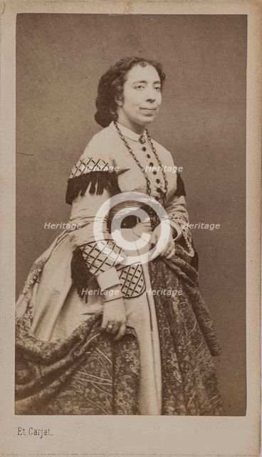 Portrait of the singer and composer Pauline Viardot (1821-1910), Between 1860 and 1865 . Creator: Carjat, Étienne (1828-1906).