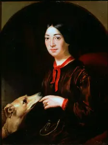 Portrait of the singer and composer Pauline Viardot (1821-1910), c1853. Artist: Eugene Pluchart