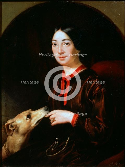 'Portrait of the singer and composer Pauline Viardot', (1821-1910), c1853. Artist: Eugene Pluchart