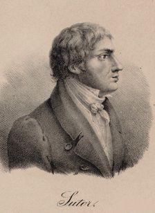 Portrait of the singer and composer Wilhelm Sutor (1774-1828) , ca 1825. Creator: Anonymous