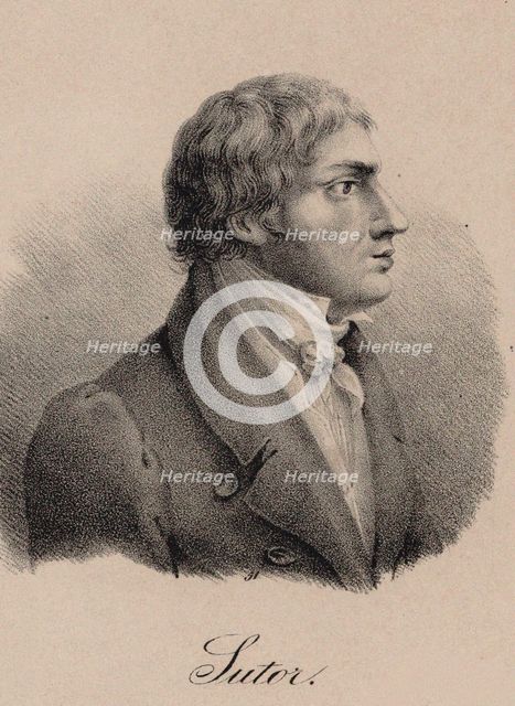Portrait of the singer and composer Wilhelm Sutor (1774-1828) , ca 1825. Creator: Anonymous.