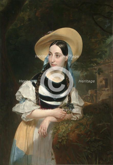Portrait of the singer Fanny Tacchinardi Persiani', (1812-1867), 1834. Creator: Briullov, Karl Pavlovich (1799-1852).