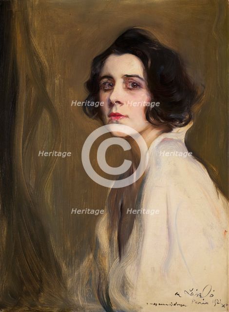 Portrait of the singer Germaine Gien (1895-1989), 1921. Creator: László, Philip Alexius de (1869-1937).