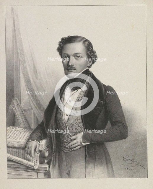 Portrait of the singer Gilbert-Louis Duprez (1806-1896), 1837. Artist: Vigneron, Pierre Roch (1789-1872)
