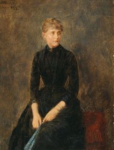 Portrait of the singer Hedwig Helbig (1869-1951) , c. 1889. Creator: Egger-Lienz, Albin (1868-1926)