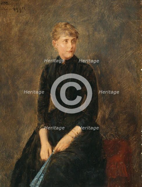 Portrait of the singer Hedwig Helbig (1869-1951) , c. 1889. Creator: Egger-Lienz, Albin (1868-1926).