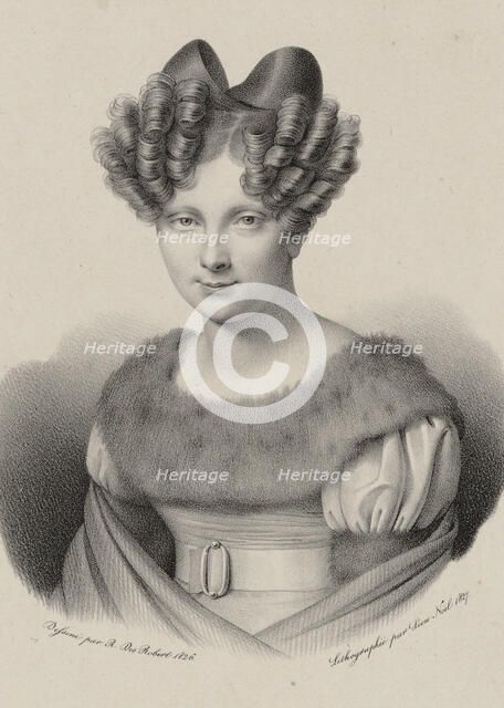 Portrait of the singer Joséphine Fodor (1789-1870), 1827. Creator: Noël, Léon (1807-1884).