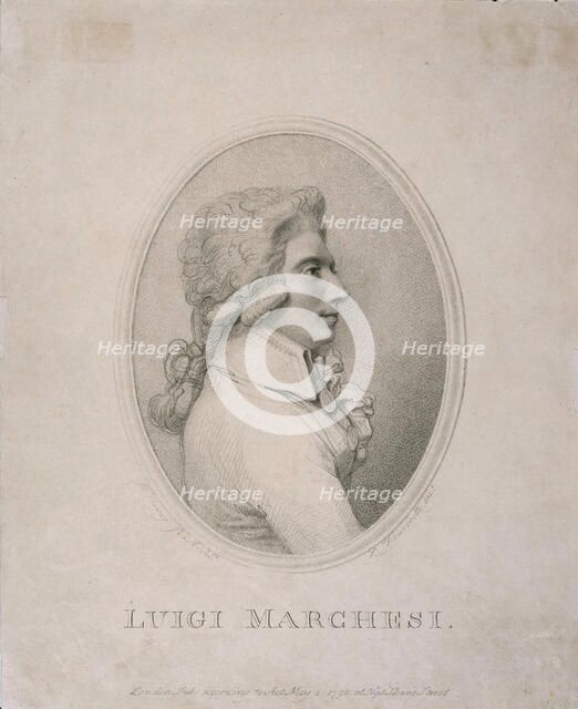 Portrait of the singer Luigi Marchesi (1754-1829), 1790. Creator: Schiavonetti, Luigi (1765-1810).