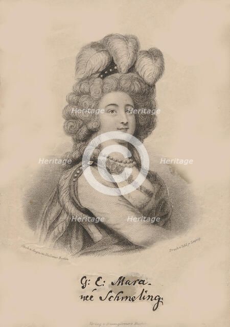 Portrait of the singer Madame Gertrud Elisabeth Mara (1749-1833), neé Schmeling, ca 1834. Creator: Anonymous.