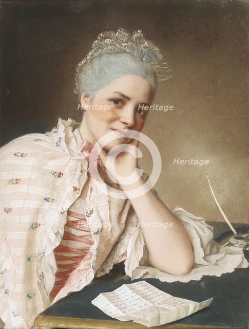 Portrait of the singer Mademoiselle Louise Jacquet, c. 1750. Artist: Liotard, Jean-Étienne (1702-1789)
