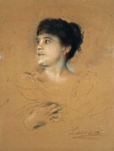Portrait of the singer Marcella Sembrich, (1858-1935), 1891. Creator: Lenbach, Franz, von (1836-1904)