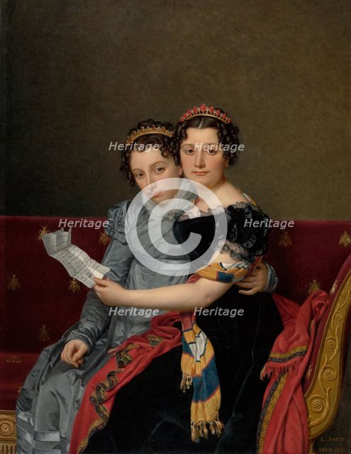 Portrait of the Sisters Zénaïde and Charlotte Bonaparte, 1821. Creator: Jacques-Louis David.