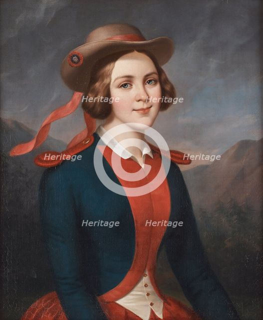 Portrait of the Soprano Jenny Lind (1820-1887) as Marie in the opera "La fille du..., after 1844. Creator: Poyet, Léonard (1789-1873).