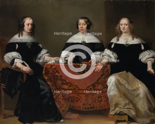Portrait of the Three Patrons of the Leprozenhuis, Amsterdam, c.1668-c.1671. Creator: Ferdinand Bol.
