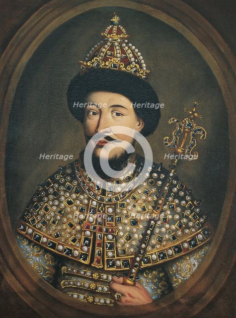 Portrait of the Tsar Alexis I Mikhailovich of Russia (1629-1676), 1670s. Artist: Austrian master (active ca. 1440-1450)
