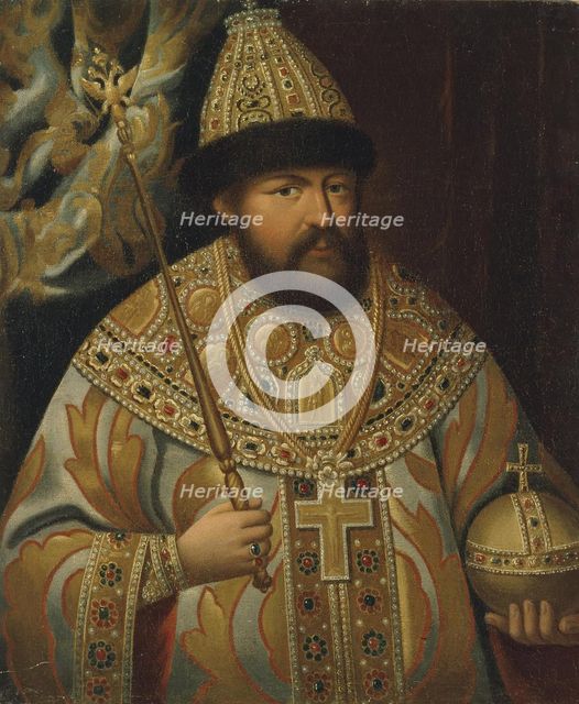 Portrait of the Tsar Alexis I Mikhailovich of Russia (1629-1676), Late 18th cent.. Artist: Anonymous  